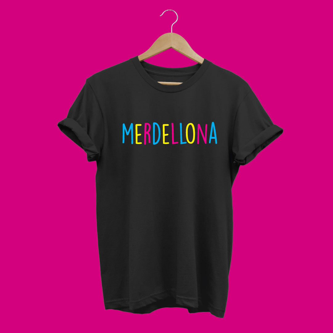 Camiseta personalizada para el orgullo LGTBI, camiseta Merdellona en color negro